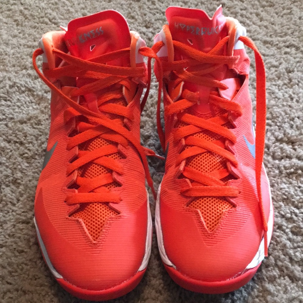 Nike Zoom high top court orange basketball shoes Sz 10.